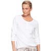 ellos Plus Size Long Sleeve Henley Sleep Tee(White)