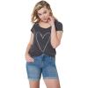 ellos Plus Size Rolled Hem Denim Shorts(Light Stonewash)