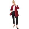 ellos Women’s Plus Size Long Wool Blend Blazer Work & Casual Jacket(Burgundy)