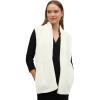 ellos Women’s Plus Size Sherpa Vest Oversized(Ivory)