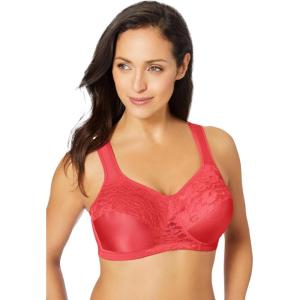 Comfort Choice Women’s Plus Size Easy Enhancer Wireless Bra(Soft Geranium)