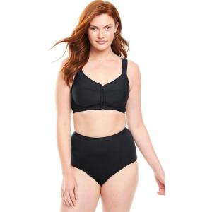 Comfort Choice Women’s Plus Size Stay-Cool Wireless Posture Bra(Black)