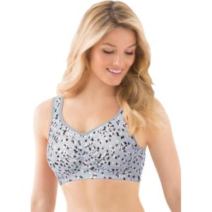 Comfort Choice Women’s Plus Size Wireless Leisure Bra(Grey Hearts)