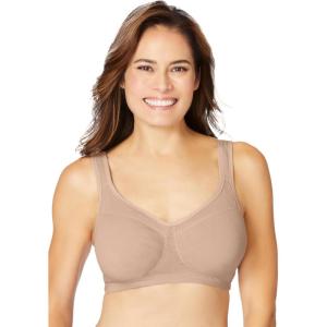 Comfort Choice Women’s Plus Size Wireless Leisure Bra(Nude)