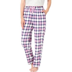 Dreams & Co. Plus Size Cotton Flannel Pants(Pink Plaid)