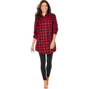 Dreams & Co. Plus Size Plaid PJ Set(Red Buffalo Check)