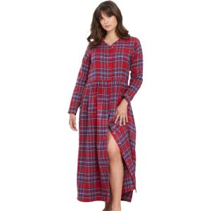 Only Necessities Plus Size Flannel Plaid Lounger(Classic Red Plaid)