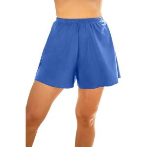 Swim 365 Women’s Plus Size Loose Swim Short with Built-in Tummy Control Brief(Electric Iris)