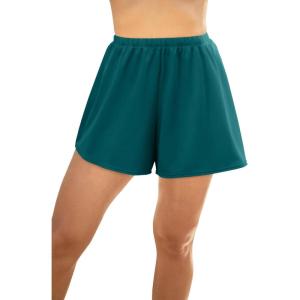Swim 365 Women’s Plus Size Loose Swim Short with Built-in Tummy Control Brief(Mediterranean)
