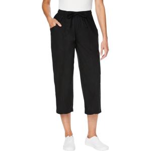 Woman Within Plus Size Boardwalk Capri(Black)