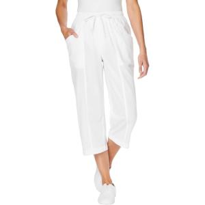 Woman Within Plus Size Boardwalk Capri(White)