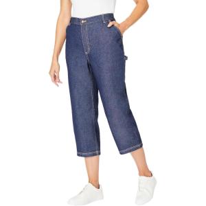 Woman Within Plus Size Carpenter Denim Capri(Indigo)