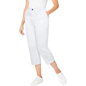 Woman Within Plus Size Carpenter Denim Capri(White)