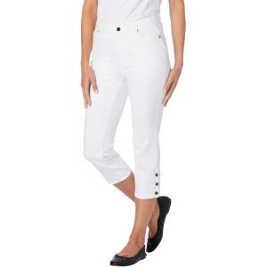 Woman Within Plus Size Comfort Stretch Denim Capri(White)