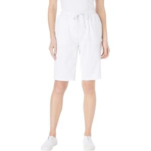 Woman Within Plus Size Drawstring Denim Short(White)