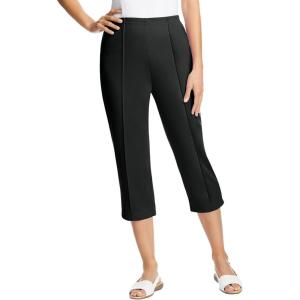 Woman Within Plus Size Petite The Soft Knit Capri(Black)