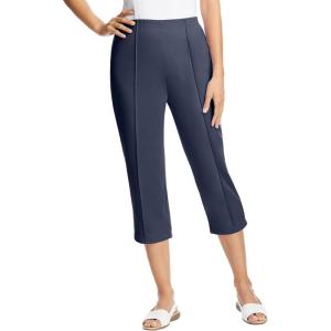 Woman Within Plus Size Petite The Soft Knit Capri(Navy)