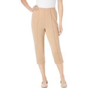 Woman Within Plus Size Petite The Soft Knit Capri(New Khaki)