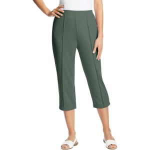 Woman Within Plus Size Petite The Soft Knit Capri(Pine)
