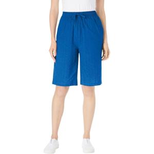 Woman Within Plus Size Seersucker Short(Bright Cobalt)