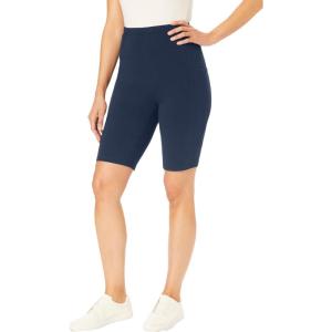 Woman Within Plus Size Stretch Cotton Pocket Bike Short(Navy)