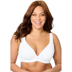 Women’s Plus Size Uplifting Plunge Bra(White)