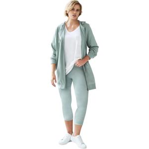 ellos Plus Size Knit Capri Leggings(Grey Spruce)