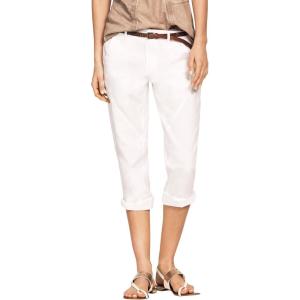 ellos Plus Size Seamed Capris(White)