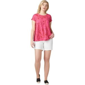 ellos Plus Size Stretch 5-Pocket Shorts(White)