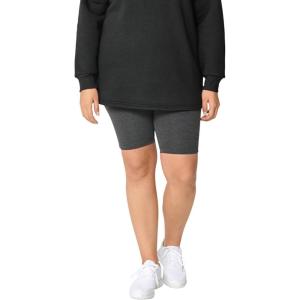 ellos Plus Size Stretch Knit Bike Shorts(Heather Charcoal)