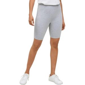 ellos Plus Size Stretch Knit Bike Shorts(Heather Grey)