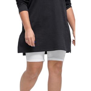 ellos Plus Size Stretch Knit Bike Shorts(White)