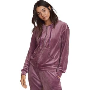 ellos Plus Size Velour Hooded Sweatshirt(Fig)