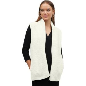 ellos Women’s Plus Size Sherpa Vest Oversized(Ivory)