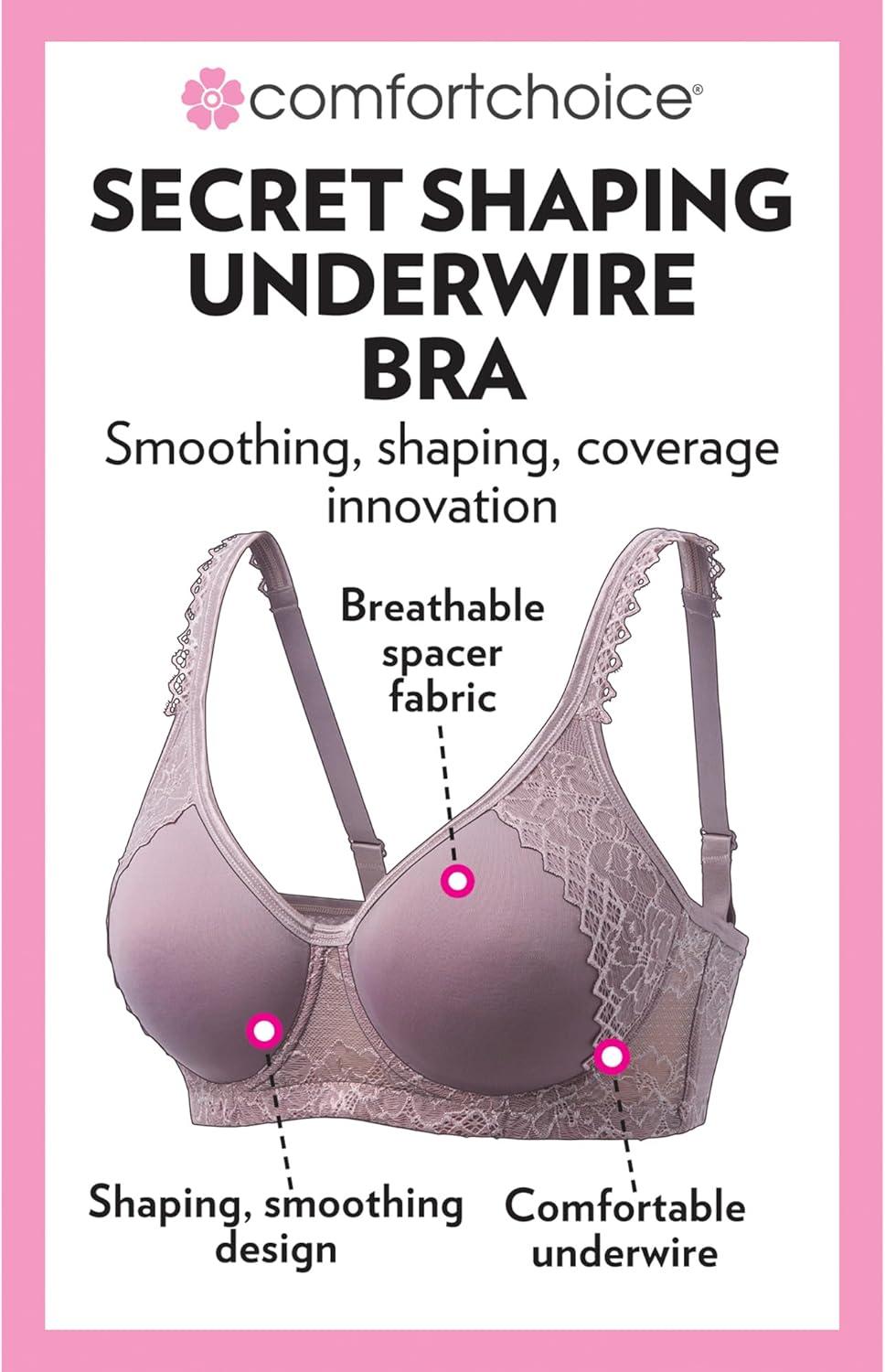 imageComfort Choice Womens Plus Size Secret Shaping BraLight Grape