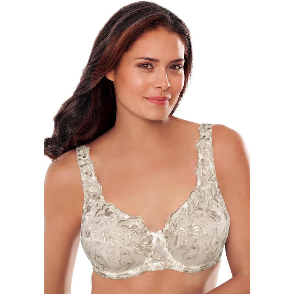 imageAmoureuse Womens Plus Size Embroidered Underwire BraIvory Sparkling Champagne