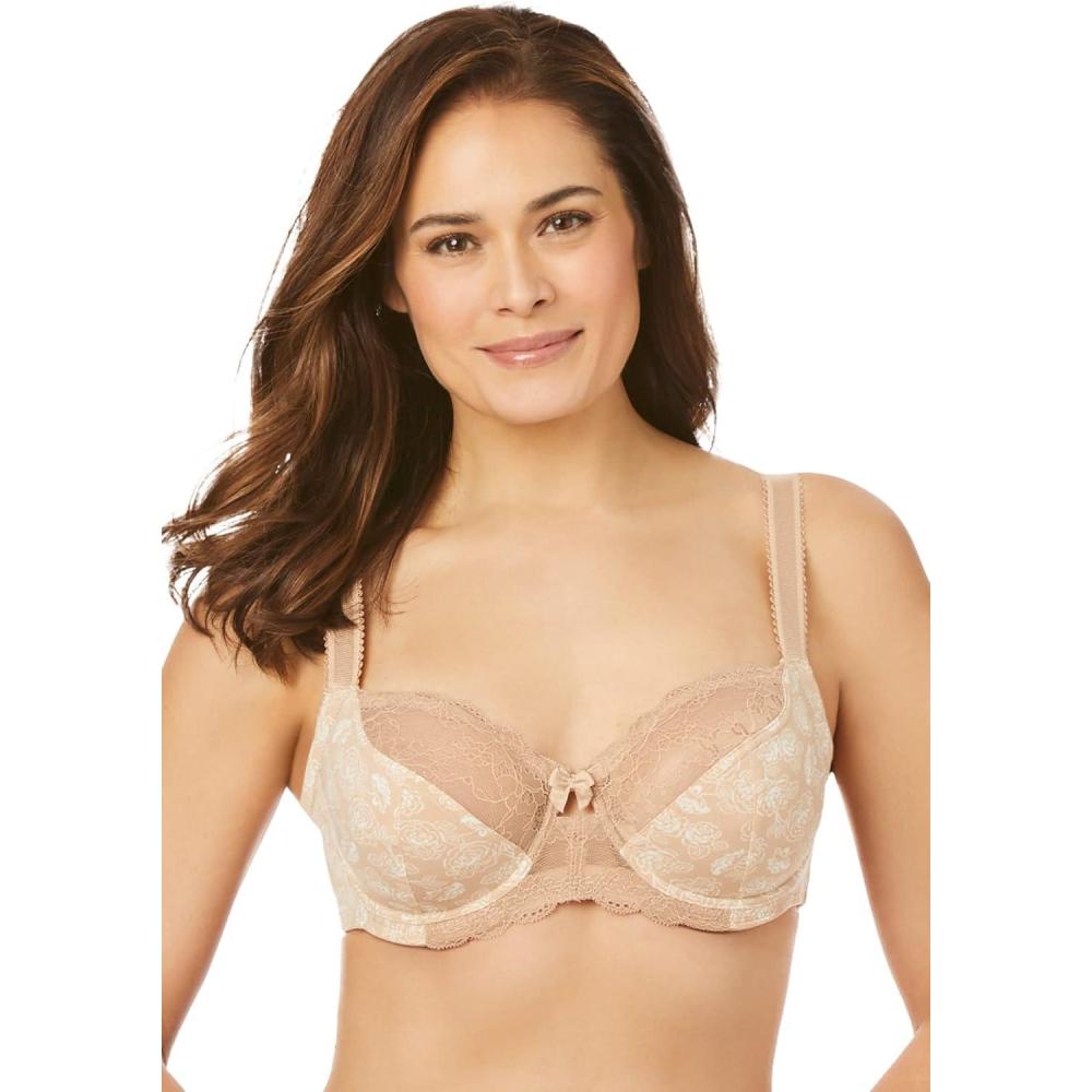 imageAmoureuse Womens Plus Size LaceTrim Underwire BraNude Rose
