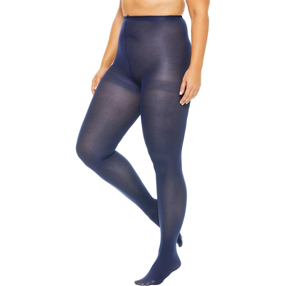 imageComfort Choice Womens Plus Size 2Pack Opaque TightsNavy
