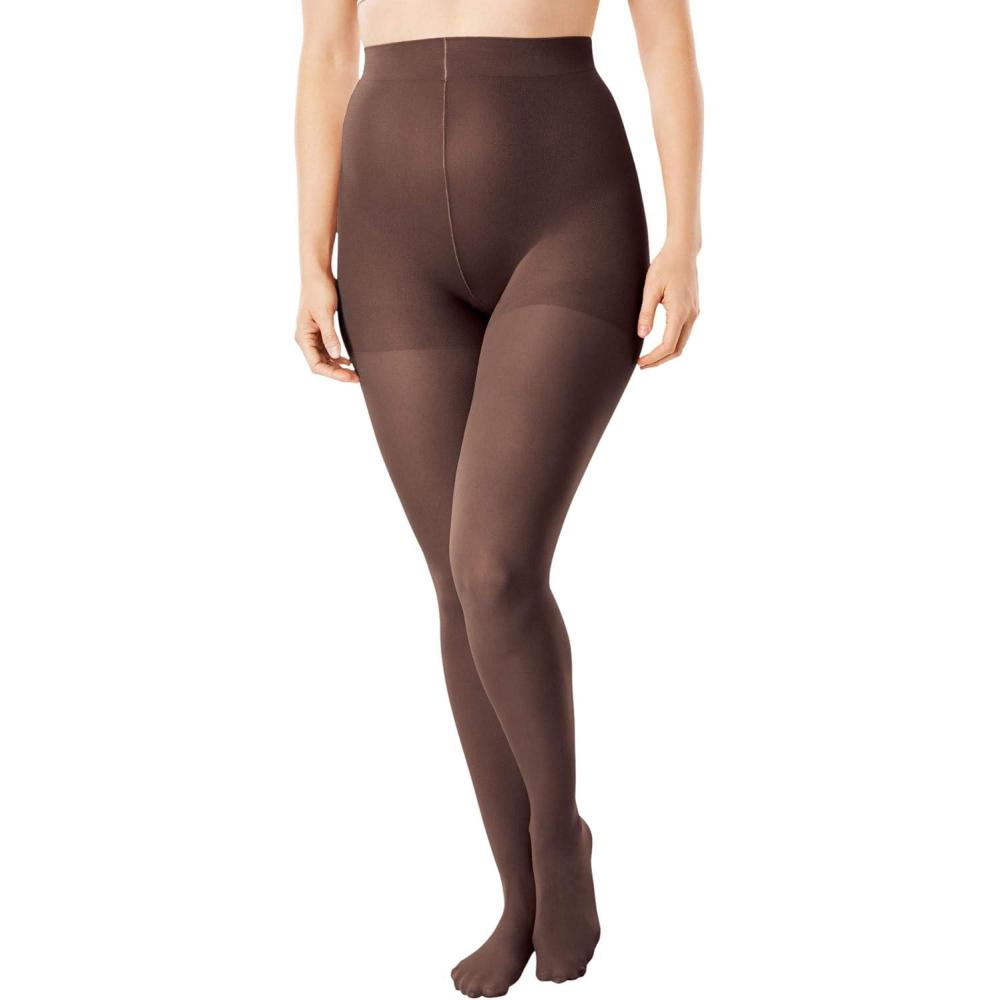 imageComfort Choice Womens Plus Size 2Pack Smoothing TightsDark Coffee
