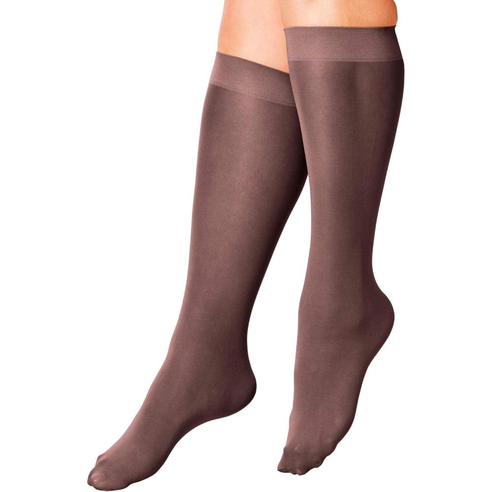 imageComfort Choice Womens Plus Size 3Pack KneeHigh Support SocksDark Coffee