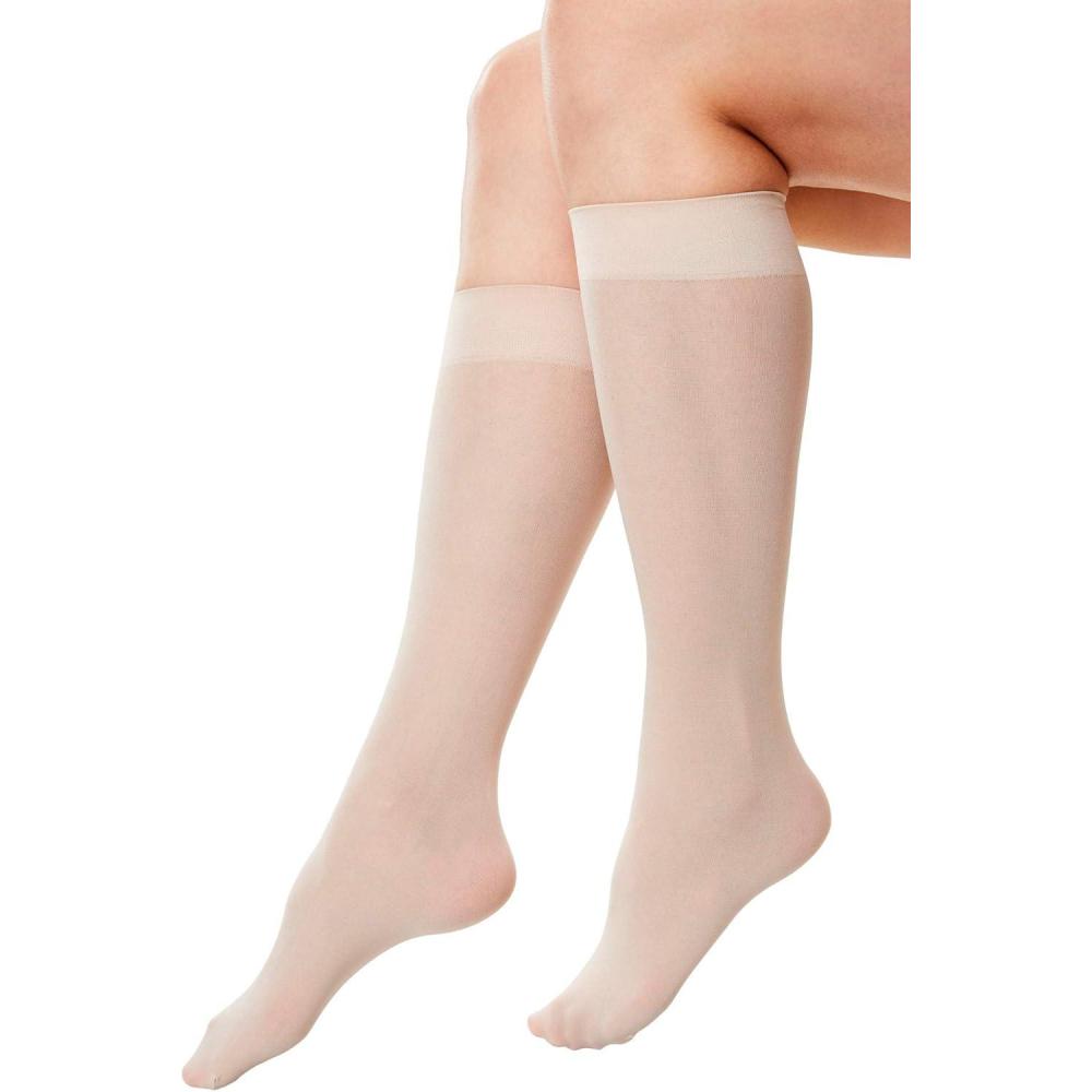 imageComfort Choice Womens Plus Size 3Pack KneeHigh Support SocksNude