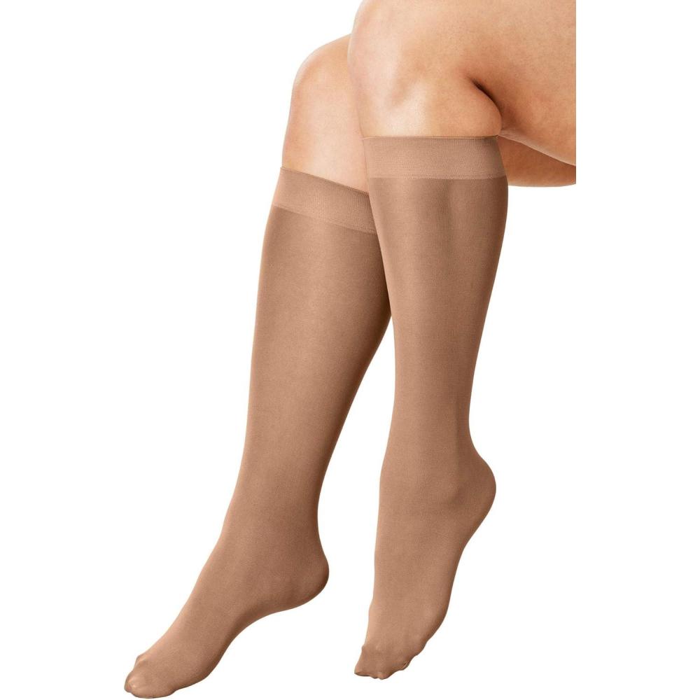 imageComfort Choice Womens Plus Size 3Pack KneeHigh Support SocksSuntan