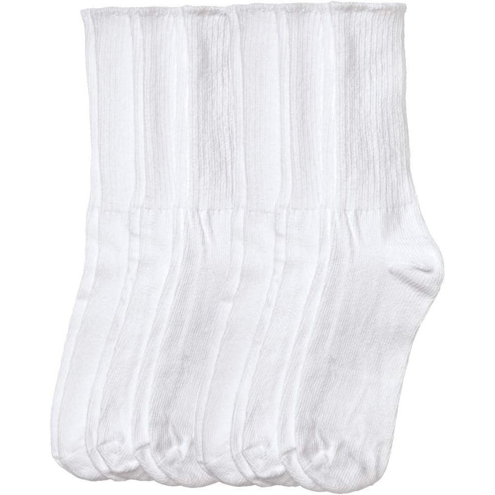 imageComfort Choice Womens Plus Size 6Pack Rib Knit SocksWhite