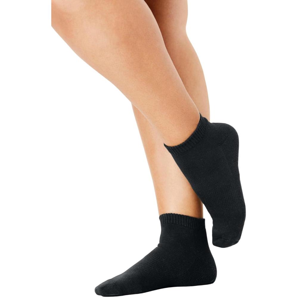 imageComfort Choice Womens Plus Size Ankle Socks 3PackBlack Pack