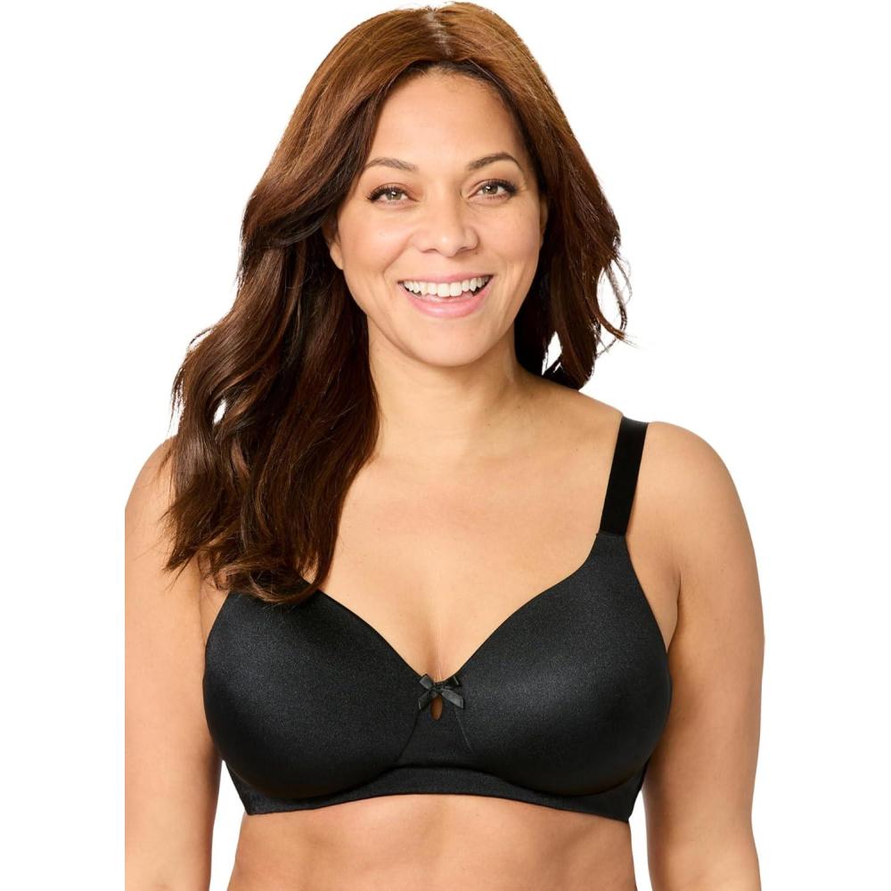imageComfort Choice Womens Plus Size BackSmoothing Wireless TShirt BraBlack