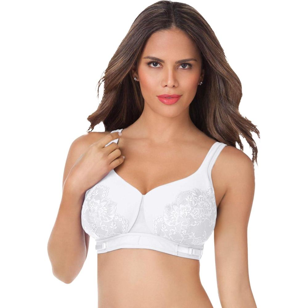 imageComfort Choice Womens Plus Size Full Coverage Lace Cup BraWhite