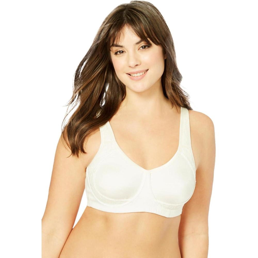 imageComfort Choice Womens Plus Size Lace Out Wire BraIvory