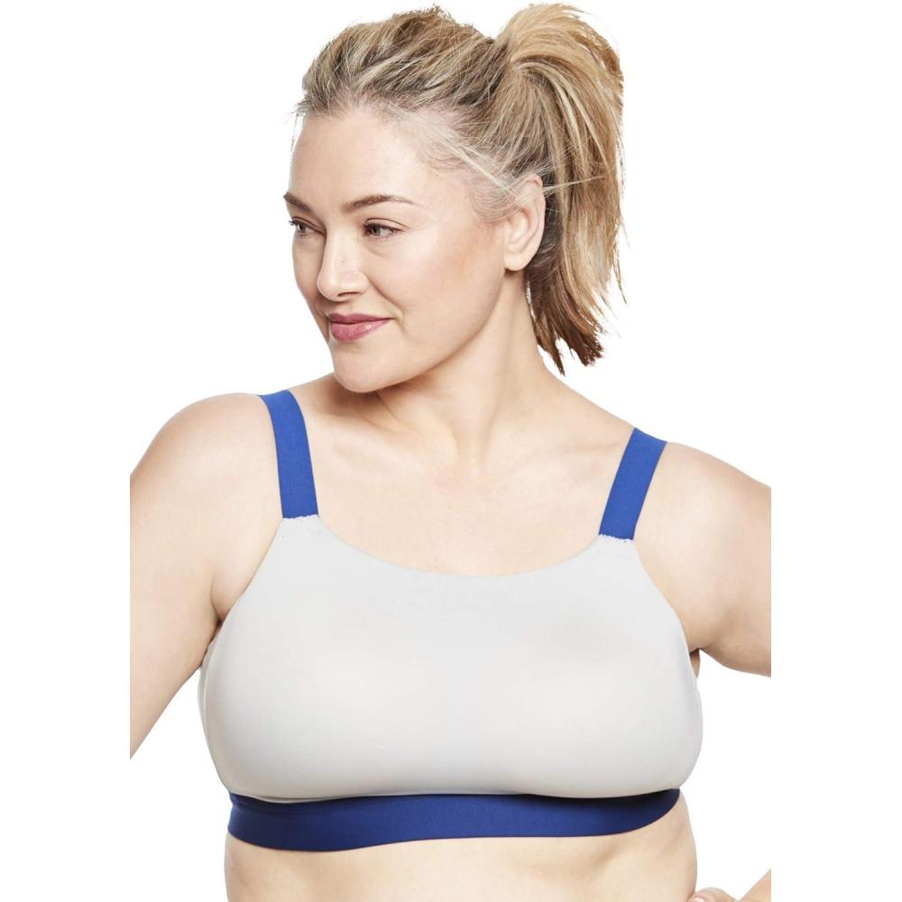 imageComfort Choice Womens Plus Size ModerateImpact Sport BraPearl Grey