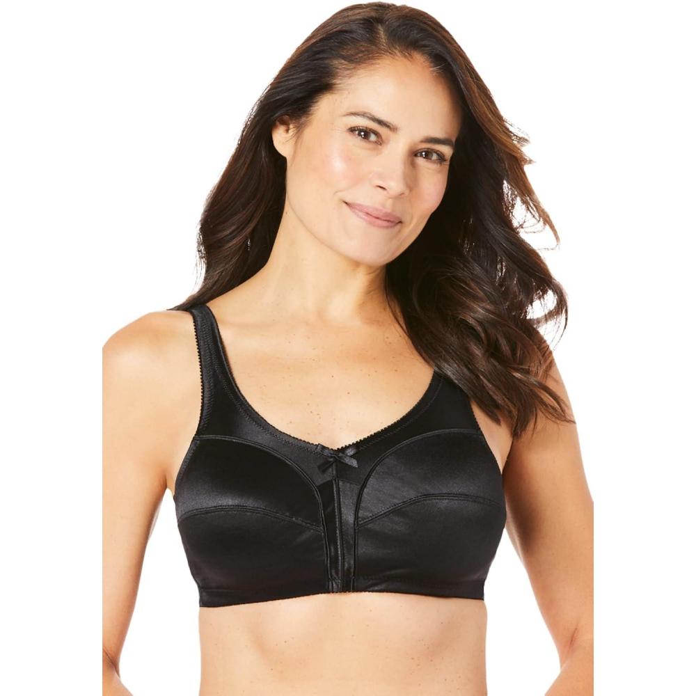 imageComfort Choice Womens Plus Size Satin Wireless Comfort BraBlack