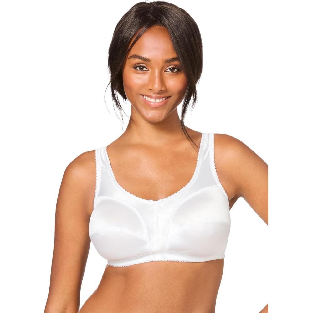 imageComfort Choice Womens Plus Size Satin Wireless Comfort BraWhite